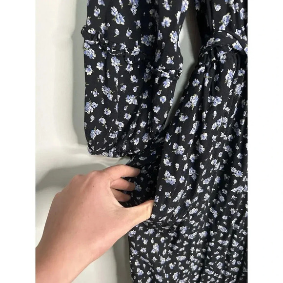 Madewell Jumpsuit Women’s Medium Ruffle Sleeve Tie Waist Baby’s Breath Ditsy - Picture 4 of 9